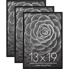 액자 고급 상장 메뉴판 세련된 전면 커버가 있는 아메리칸 플랫 24x36 포스터 프레임 3종 세트 조립 가능한 몰딩이 슬라이드 인 사진 퓨전 컬렉션 벽 디스플레이용 블랙, 13x19
