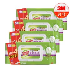 스카치브라이트 더블액션 물걸레 청소포 표준형 20+4매, 4개