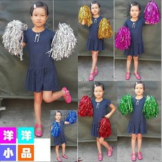 洋洋小品啦啦隊彩球-2入 啦啦隊花球 表演彩球 桃園中壢 運動會手環式/扣環式 啦啦隊彩帶表演活動用-膨膨, 1個, 紅色