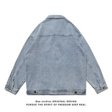 Dee studios남성과 여성을위한 힙합 카우보이 코트2022새로운 봄 씻은 느슨한 재킷