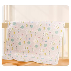 DFMEI 寶寶隔尿墊嬰兒放水可洗夏季新生兒透氣彩棉大尺寸純棉月經姨媽墊, 1個, 粉萌兔