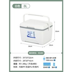 아이스박스 차량용 캠핑 휴대용 미니 쿨러 박스 보냉 가방 소형 보냉백, 1개, 1L, 8L 화이트