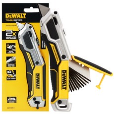 디월트공식대리점 터프시리즈 다용도 고강도 유틸리티 칼 산업용 공업용 커터칼 전문가용 칼 날포함 칼날 보관 기능 DWHT10999, 1개