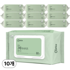 오프라이스 더블 빅 엠보 물티슈, 10개, 80매