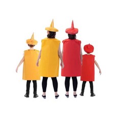 할로윈 코스튬 케찹 옷 코스프레 의상 제품, 1개, 3. 65x86 성인 옐로우 머스터드