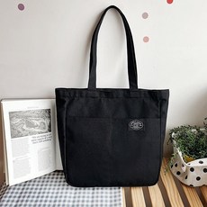 日系雙口袋帆布托特包
