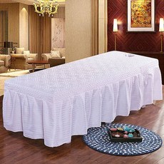 미용베드커버 피부관리실 이불 뷰티 침대 커버 침대보 구멍 바디 마사지 시트, 60x180cm, WHITE