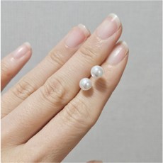 진주 귀걸이 은침 혼주 한복 웨딩 데일리 볼 장신구 여성 6mm
