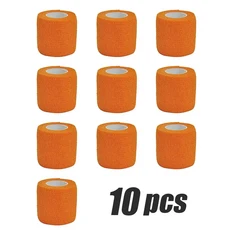 다채로운 운동 랩 테이프 자기 접착 성 탄력 붕대 Elastoplast 스포츠 보호대 무릎 손가락 발목 손바닥 어, 01 2.5cmX4.8m, 06 Orange-10pcs