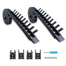 100.1cm(39.5인치) 드래그 체인 케이블 캐리어 오픈 타입 R28 와이어 2개 CNC 라우터 밀 및 3D 프린터용 추가 엔드 커넥터 2쌍 스크루 드라이버 1개 나, 15x20 Open (2pcs)