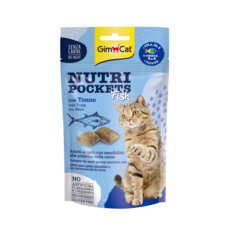 GimCat 貓倍樂 Nutri Pockets 鮪魚口味 貓零食 無肉配方 Omega 3&6 牛磺酸, 60g, 1個, Tuna