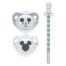 누크 디즈니 쪽쪽이 X 토트랩 쪽쪽이 홀더 SET, 1세트, 미키+오팔블루, S2 (6~18개월)