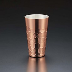 TSUCHI 日本燕三条製 鎚目純銅啤酒杯 450ml SK-001 玫瑰金亮面, 1個