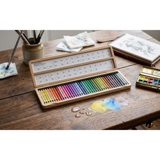 Caran d'Ache 50週年紀念款 Neocolor II 水性蠟筆限量木盒組 50色, 1個