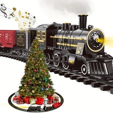 합금 크리스마스 증기 기관차 전동 기차 LED 사운드 장난감