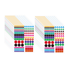 1500개입 도형 스티커 원형 삼각형 사각형, 혼합(S5168), 2세트