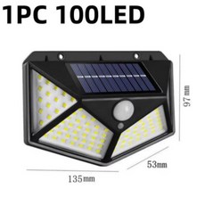 1pc 태양광 조명 인체 감지 조명 100led 실외 사용에 적합 빌라 정원 공원 안뜰 소형 감지 L, 04 1pc 100LED light