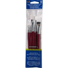 아크릴 페인팅 붓 페인트 브러쉬 전문가용 격자무늬 나일론 브러시 세트 44220 화이트 10피스, multi-size