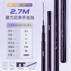 爵匠 2.7M 超輕小綜合手杆 釣魚竿 腰力足單手拋竿, 至輕小綜合28調【高碳逆絲假一賠十】,2.7米【送竿稍大禮包】拒絕虛標