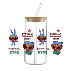 컵 랩 스티커 귀여운 일본 만화 Hy Mini H UV DTF 전사 스티커 방수 전사 데칼 16온스 유리용, 14 DTF11106