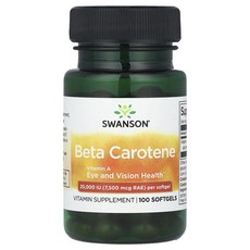Swanson 베타카로틴 25000IU(7500mcg RAE) 소프트젤 100정, Swanson베타카로틴25000IU7500mcgRAE소, 1개