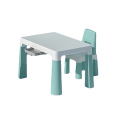哩哩摳摳 兒童桌椅組 高度可調整 耐重100公斤 一桌一椅 綠色學習遊戲桌, 一桌一椅 綠色(可增高五公分)