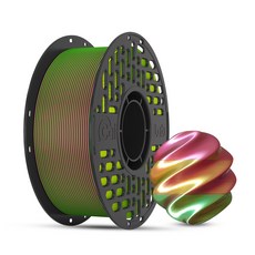 CaiLab 3D 프린터 필라멘트 PLA 실크 투톤 트리톤 멀티컬러 그라데이션 1.75mm 1kg 자연스러운 색상 전환 고품질 실크 질감 쉬운 출력 안정적인 라인 직경 1KG, 레드 옐로우 그린
