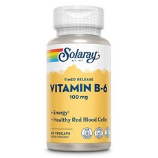 SOLARAY B6 2단계 시간 방출 채소 캡 (Btl-Plastic) 100mg | 60개입, SOLARAY B6 2단계 시간 방출 채소 캡 (Btl