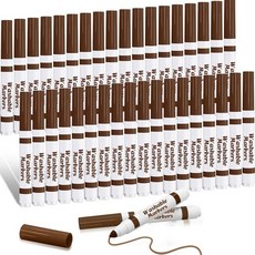 Janlaugh 36피스 다크 브라운 세척 가능한 마커 벌크 컬러링 브로드 라인 용 포함 원뿔형 팁 드로잉 펜 크리스마스 학교 여행 아트 베이비 샤워 성별 공개 파티 용품