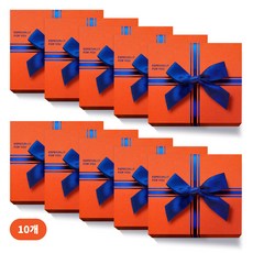 감사모아 비타민 답례품 결혼식 조문 돌잔치 회사 웨딩 선물 감사카드 쇼핑백 포함, 10개, 오렌지 리본