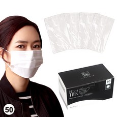 BlackTHIN 개별포장 일회용마스크 3중필터 화이트 50매, 50개입, 1개