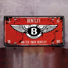 차량 번호판 빈티지 외국차 플레이트 펍 장식 소품 카페, 1개, 패턴