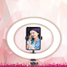 진코어 삼각대포함 LED 3색 링라이트 방송 촬영 조명 USB, 2개