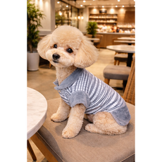 [푸들나무] 윈터체크 퍼베스트, 1개, 그레이