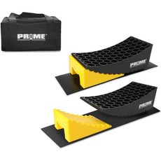 캠핑카 레벨러 노면 카라반 고임목 PR1ME 캠퍼 2팩 RV 레벨링 블록 HDPE 커브드 2개 초크 미끄럼 방지 매트 및 휴대용 가방 포함, Height to 4 inch