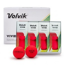 볼빅 시그니처 무광 VIVID Focus Line 골프공 3피스 18.5 x 14.5 x 4.5 cm, 레드, 4개, 3개입