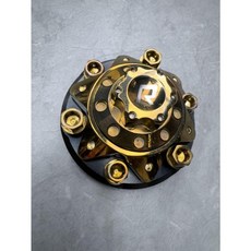 999R 廣昇 排骨 鈦合金 派大星 轉接座飾蓋 後搖臂 後輪飾蓋轉接座 後輪蓋, 1個, 派大星後輪蓋+鈦螺絲(原色/金色/藍色)