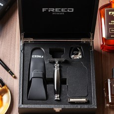 FREED 尊爵四件組雙刃刮鬍刀禮盒 - 一周年紀念款 男士刮鬍刀, 1個, 哈德斯,不需刻字, 10