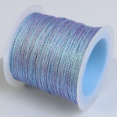 비즈공예 오로라 펄 폴리 끈 매듭 실 재료, D2817. 블루, 1개