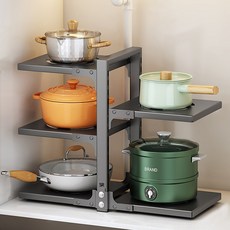 스텔라룸 높이조절 냄비 후라이팬 정리대 거치대, 그레이, 5단