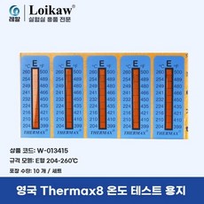 써머 테이프 실험실 8-격자 아이스팩 측온지 10개 여름용 스티커 측정지 A 온도 37-6, P. 8그리드 E형 204260