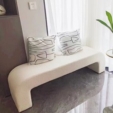 양모 베드벤치 의자 신발장 집 가구 호텔 매장 의류 양털 벤치 신발 현관 카페 대기 장의자, D. 베이지 화이트 120x40x43