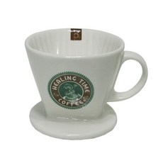 힐링타임 도자기 드리퍼 대(3-4인용) 커피메이커 더치 홈카페 원두드립 드립퍼 핸드드립 도자기드리퍼 입구지름11.5/높이9.3cm, 1개