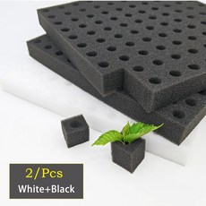 수경재배용 스펀지 200개 무토양 식물 모종 재배 스폰지, Black-2 Pcs