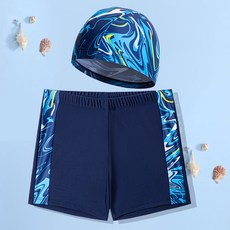男童泳褲泳帽套裝 五分沙灘褲 溫泉海邊度假皆宜