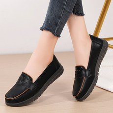 여성 가죽 슬립온 가볍고 데일리 캐주얼 발편한 여성 단화 푹신푹신 플랫 슈즈 여성 로퍼 발편한 여성 슬립온 발편한 여성 신발 여성 구두 스니커즈8503
