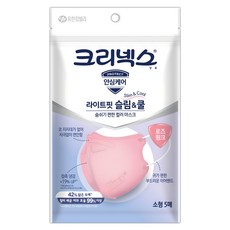 크리넥스 라이트핏 슬림앤쿨 마스크 소형, 5개입, 1개, 핑크