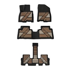 루젠 디 올 뉴 팰리세이드 LX3 TPE 카매트, 브라운 투톤 컬러, 하이브리드 7인승 1+2+3열