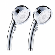 [3중 고압] 말코니 욕실 샤워기 헤드, 메탈실버, 2개