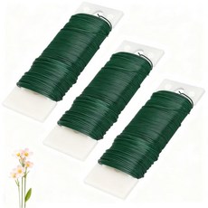 유연한 그린 와이어 3팩 - 118야드 22게이지 공예용 패들 와이어 크리스마스 화환 나무 및 꽃꽂이, 유연한 그린 와이어 3팩 - 118야드, 22게이지,